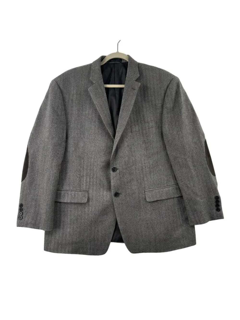 Lauren Ralph Lauren 44S Wool Tweed Herringbone Blazer Sport Coat Elbow Patches